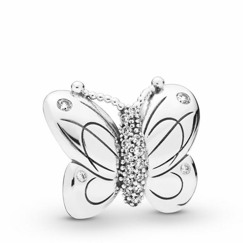 Talismane Pandora Decorative Butterfly Argint (hpuLTQDR)